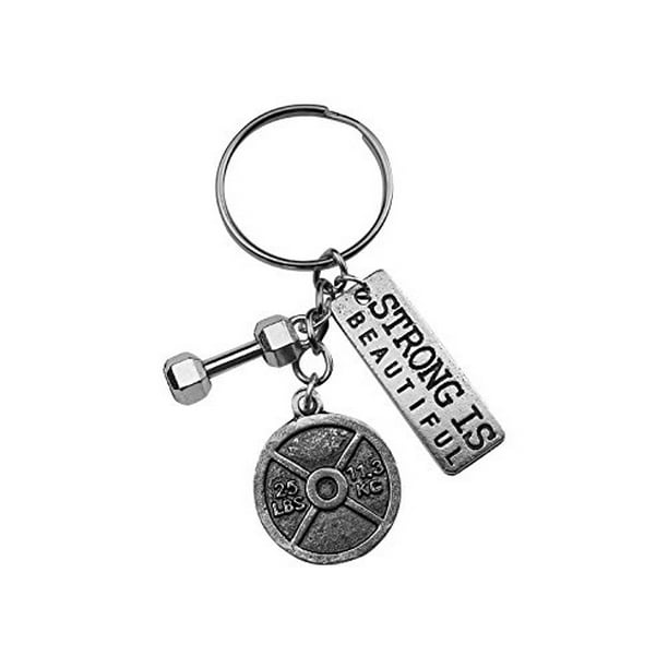Big Muscle Men Weight Lifting Fitness Club Metal Ring Key Chain Keychain 